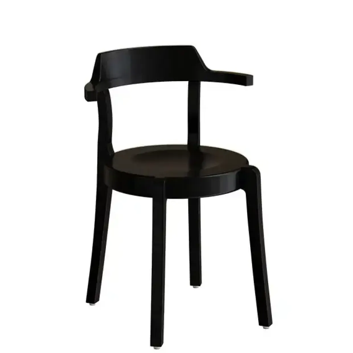 Stol Ruth, sortbejdset massiv birk, lyddæmpende absorbent