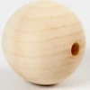 Store træperler – 50 mm – Hulstørrelse 8 mm – Græstræ – 4 stk.