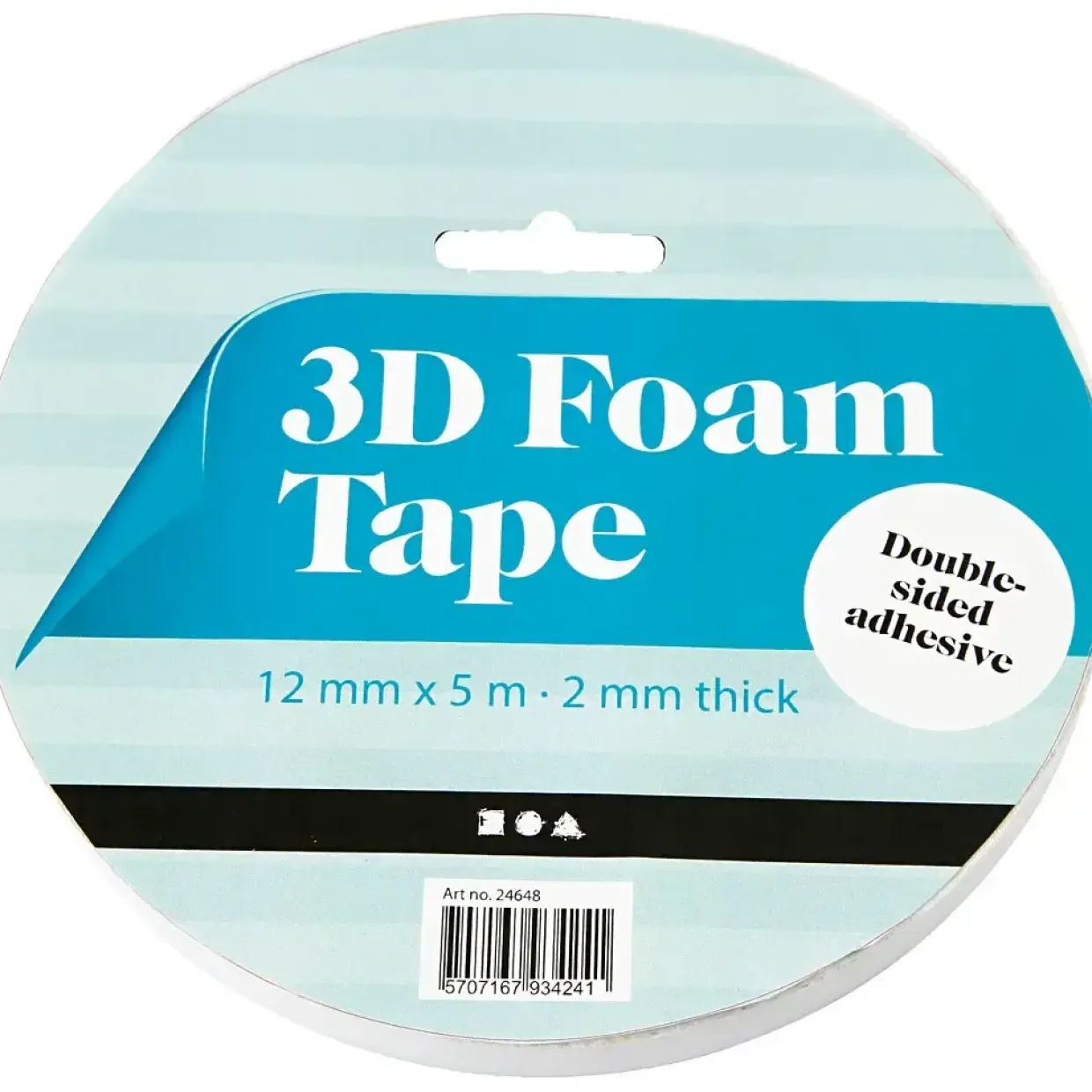 Stærk dobbeltklæbende tape - 12 mm x 5 m