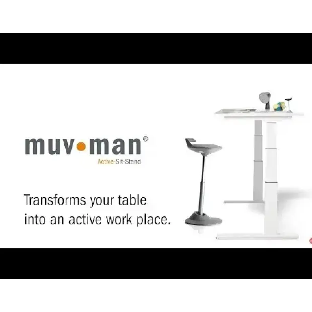 Ståstøttestol Muvman, Microfiber/Metal - Sort
