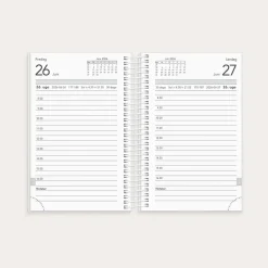 Studie dagkalender - Basic Mini - 129 x 98mm - spiral - grøn - 2026/2027 - Mayland - 27821000