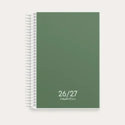 Studie dagkalender -Basic Stor - 179 mmx142 mm - Spiral - Grøn - 2026/2027 - Mayland - 27820000