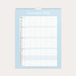 Studie Familiekalender Simply - 394 x 295mm - Væg - 2026/2027 - Mayland - 27808500