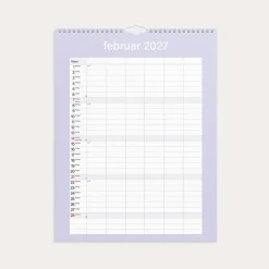 Studie Familiekalender Simply - 394 x 295mm - Væg - 2026/2027 - Mayland - 27808500