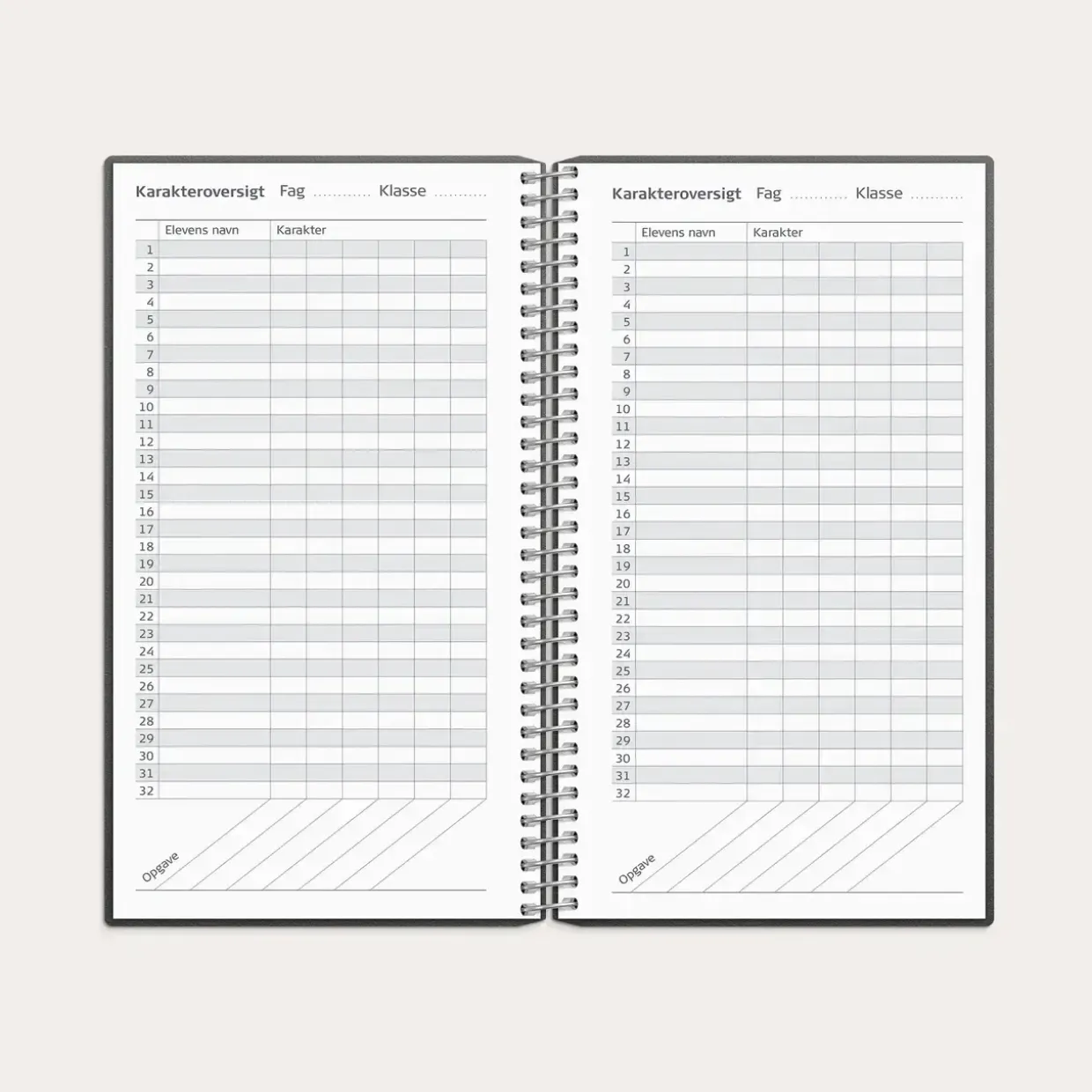 Studie Lille Lærerkalender 172 x 110mm - matsort genbrugskarton spiral 2026/2027 - 27814000