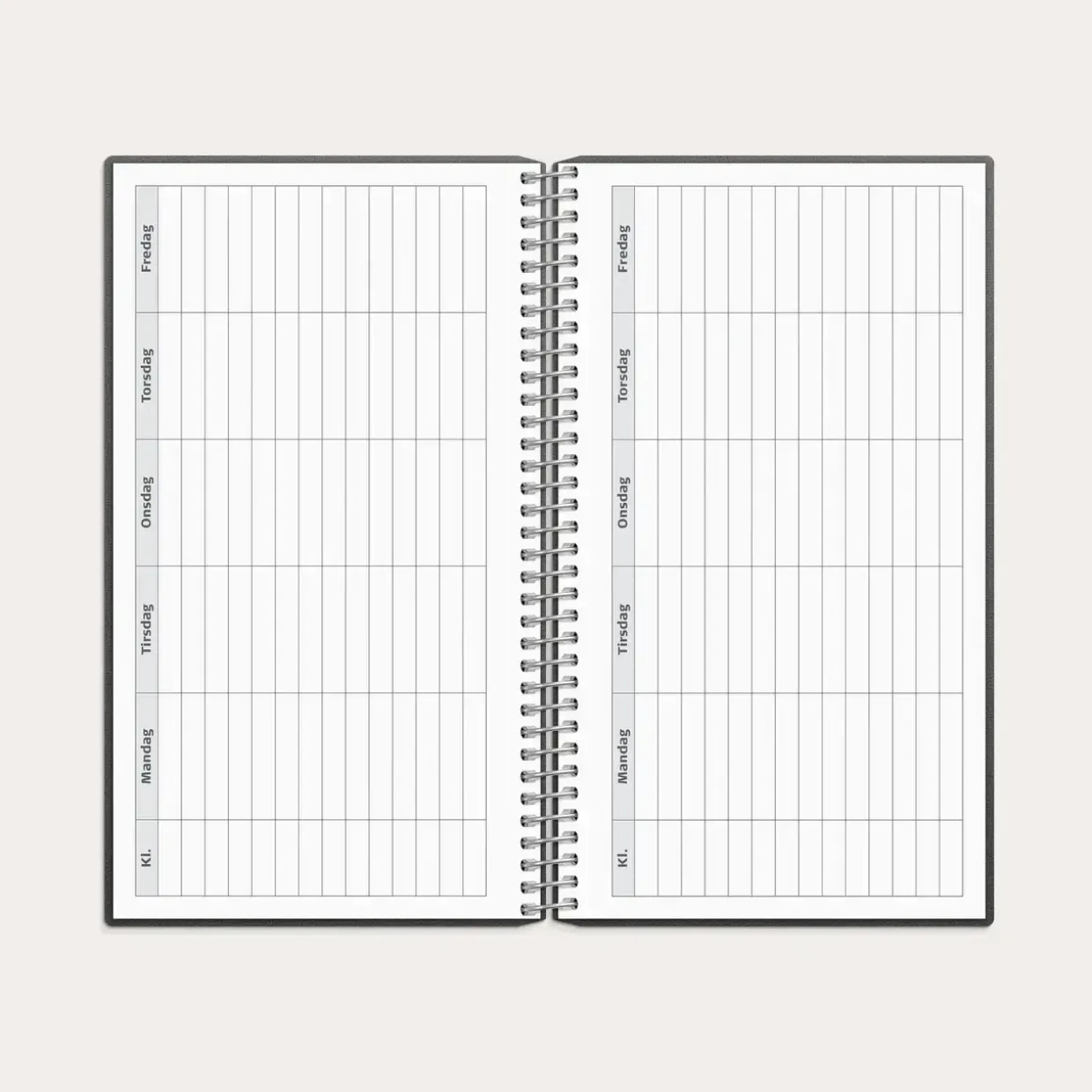 Studie Lille Lærerkalender 172 x 110mm - matsort genbrugskarton spiral 2026/2027 - 27814000