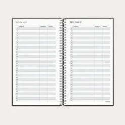 Studie Lille Lærerkalender 172 x 110mm - matsort genbrugskarton spiral 2026/2027 - 27814000