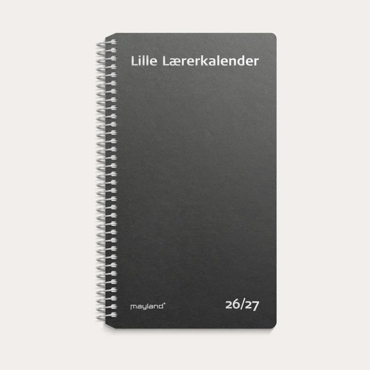 Studie Lille Lærerkalender 172 x 110mm - matsort genbrugskarton spiral 2026/2027 - 27814000
