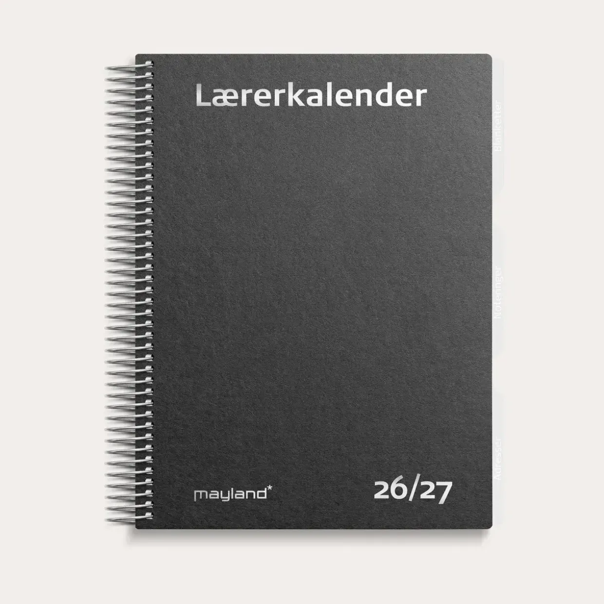 Studie Lærerkalender A5 matsort genbrugskarton spiral 2026/2027 - 27813000