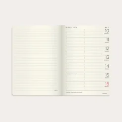 Studie ugekalender - A6 - Forma Deluxe - tværformat - brun kunstskind - 2026/2027 - Mayland - 27801300