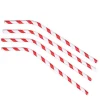 Sugerør Ø6x245 mm med knæk Bionedbrydelig Papir Rødstribet - 500 stk/ps