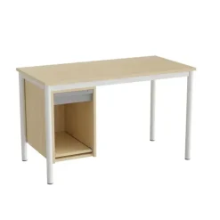 Sybord 135, 1200x600 mm H720 mm, birk laminat, hvid stel