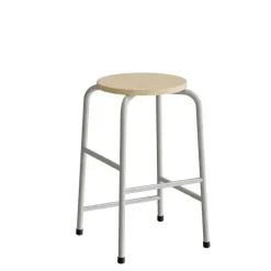 Taburet Adam 116, massiv birk, alu stel