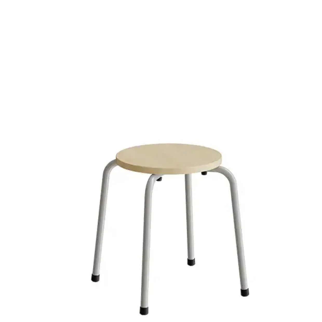 Taburet Caesar 118, massiv birk, alu stel