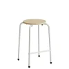 Taburet David 119, massiv birk, hvidt stel