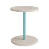 Taburet Donut 7301T, hvidpigmenteret ask, turkis understel