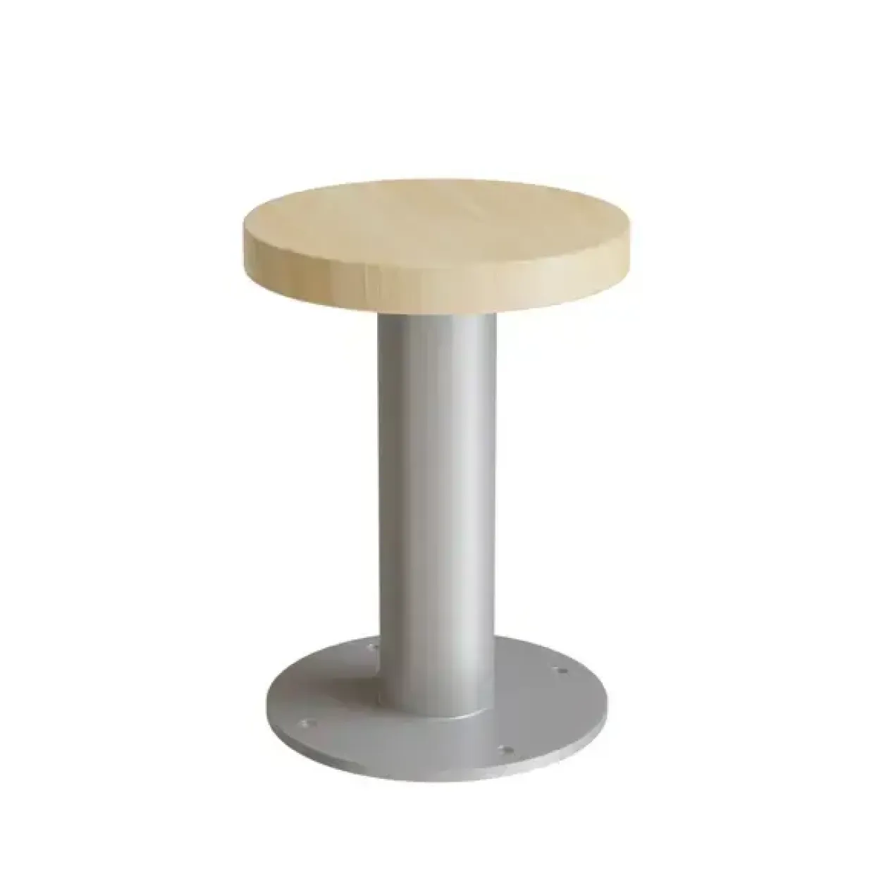 Taburet Marie, 440 mm, Massiv birk, Alu stel