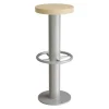 Taburet Marie, 830 mm, Massiv birk, Alu stel