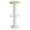 Taburet Marie, 830 mm, Massiv birk, Hvid stel