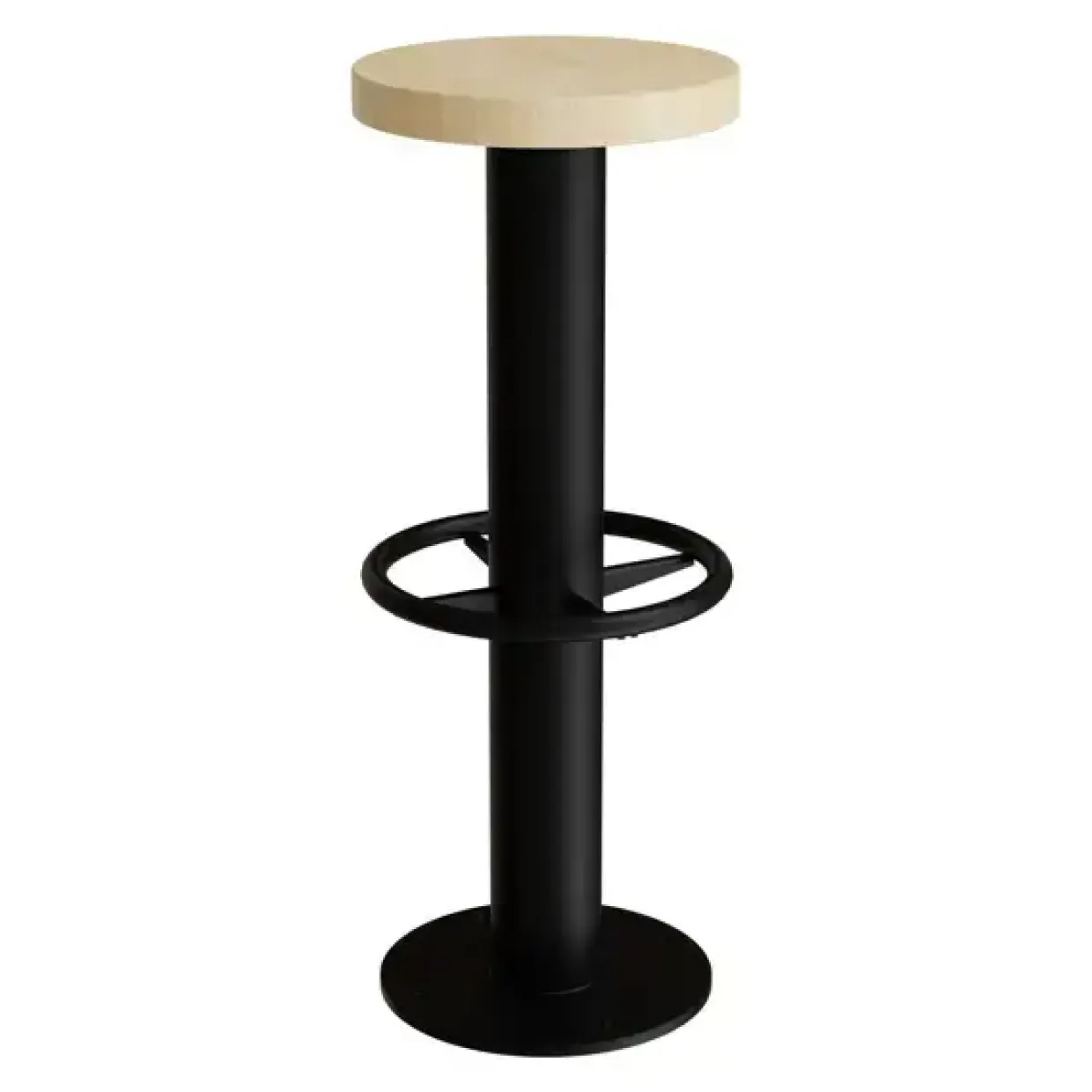 Taburet Marie, 830 mm, Massiv birk, Sort stel