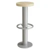 Taburet Marie, 830 mm, Massiv eg, Alu stel