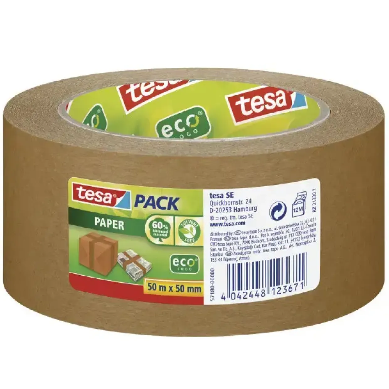 Tape papir tesa Ecologo brun 50mmx50m 57180