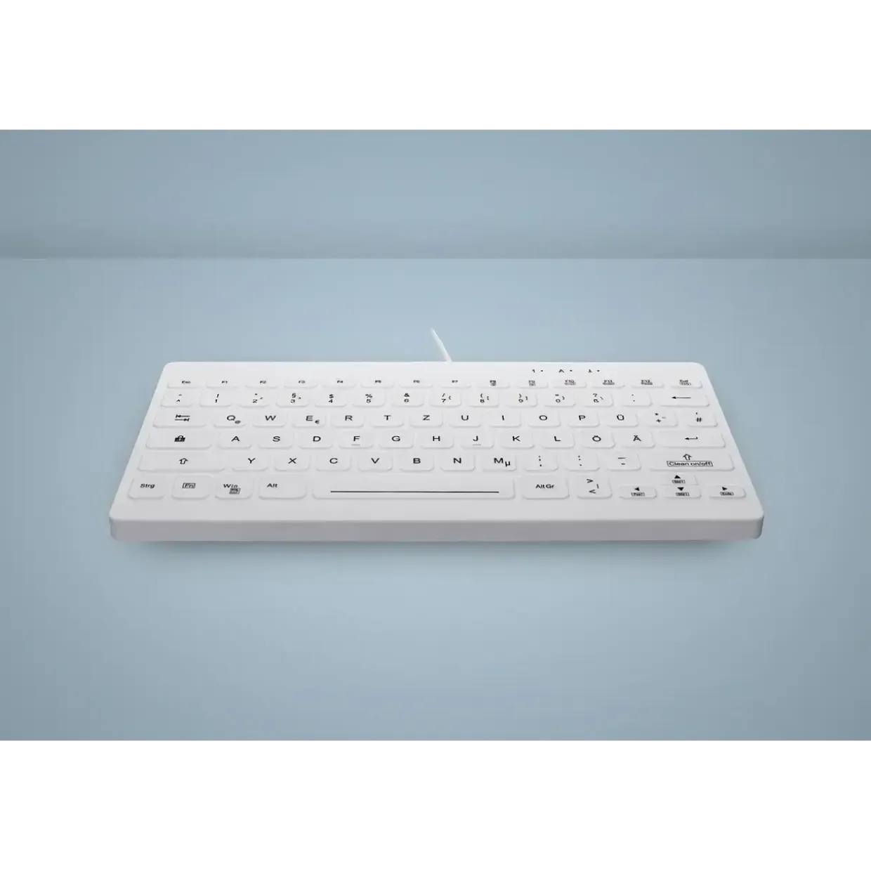 Tastatur, Active Key, QuickClean Med Keyboard Rem Cov Mini W, USB-A, Hvid