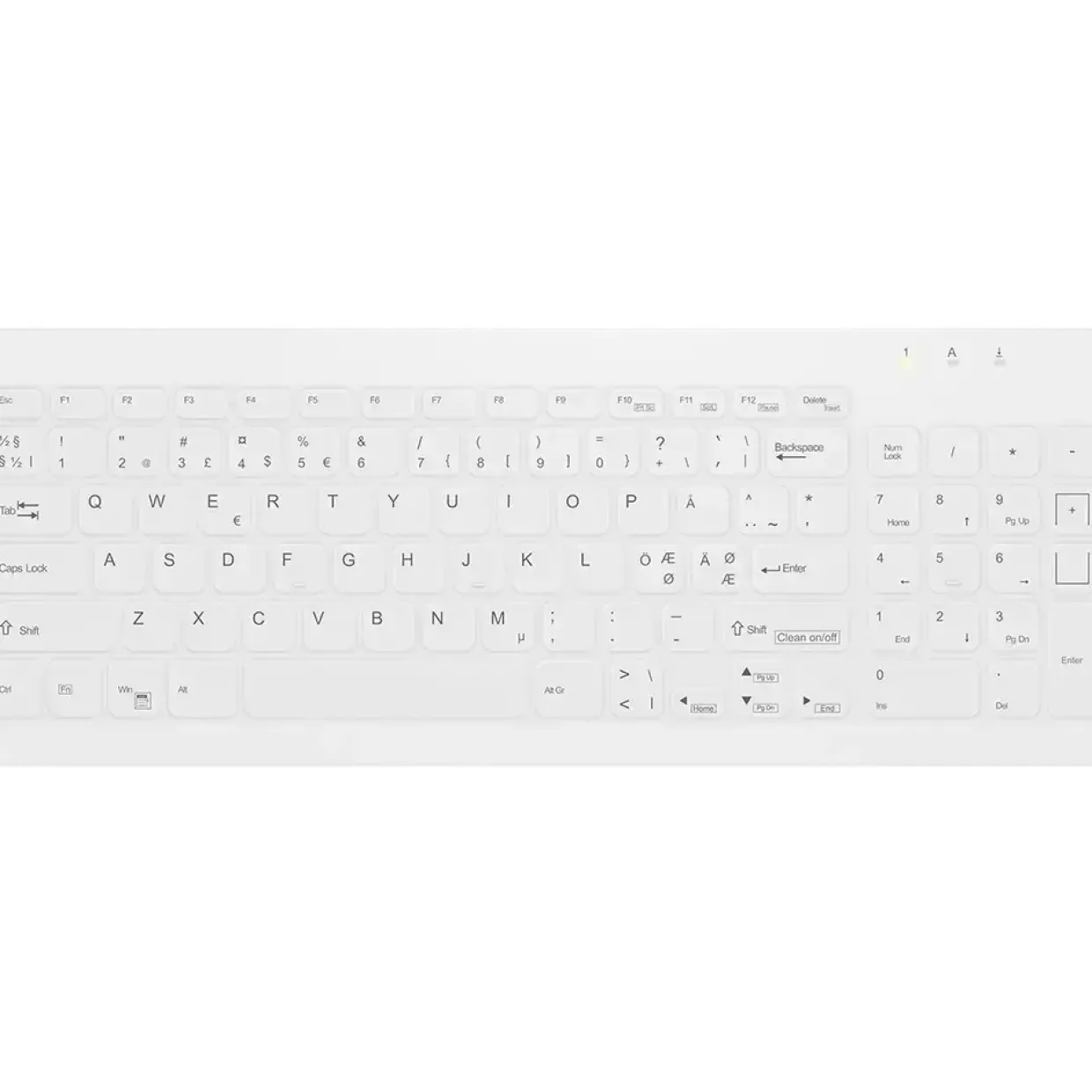 Tastatur, Cherry Active Key C7012 Medical Compact WL Hvid
