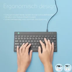 Tastatur ergonomisk R-Go Compact Break Black (German)