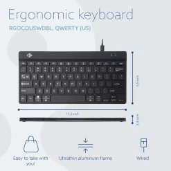 Tastatur ergonomisk R-Go Compact Break Black (US)