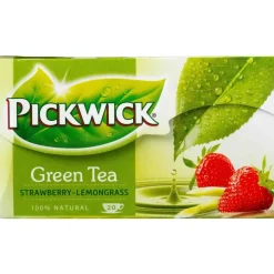 Te - Brevte - Pickwick grøn te - jordbær/citrongræs - 20 breve - 12 stk