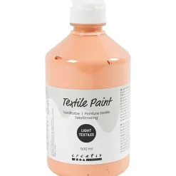 Tekstilmaling, halvdækkende, lys pudder, 500 ml/ 1 fl.