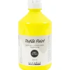 Tekstilmaling, halvdækkende, neon gul, 500 ml/ 1 fl.