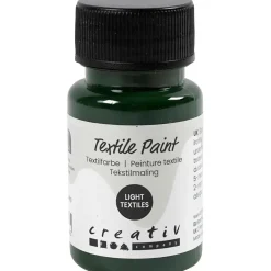 Tekstilmaling, halvdækkende, olivengrøn, 50 ml/ 1 fl.