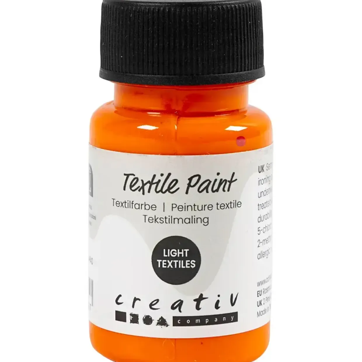 Tekstilmaling, halvdækkende, orange, 50 ml/ 1 fl.