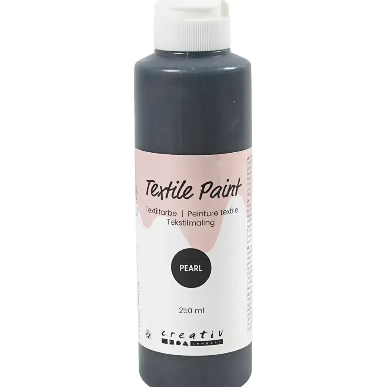 Tekstilmaling, perlemor, dækkende, grå, 250 ml/ 1 fl.