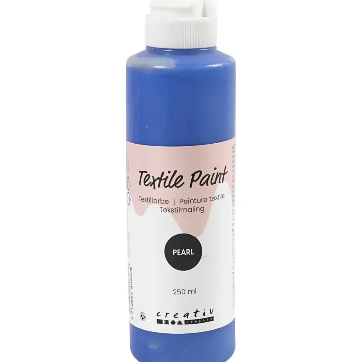 Tekstilmaling, perlemor, dækkende, blå, 250 ml/ 1 fl.