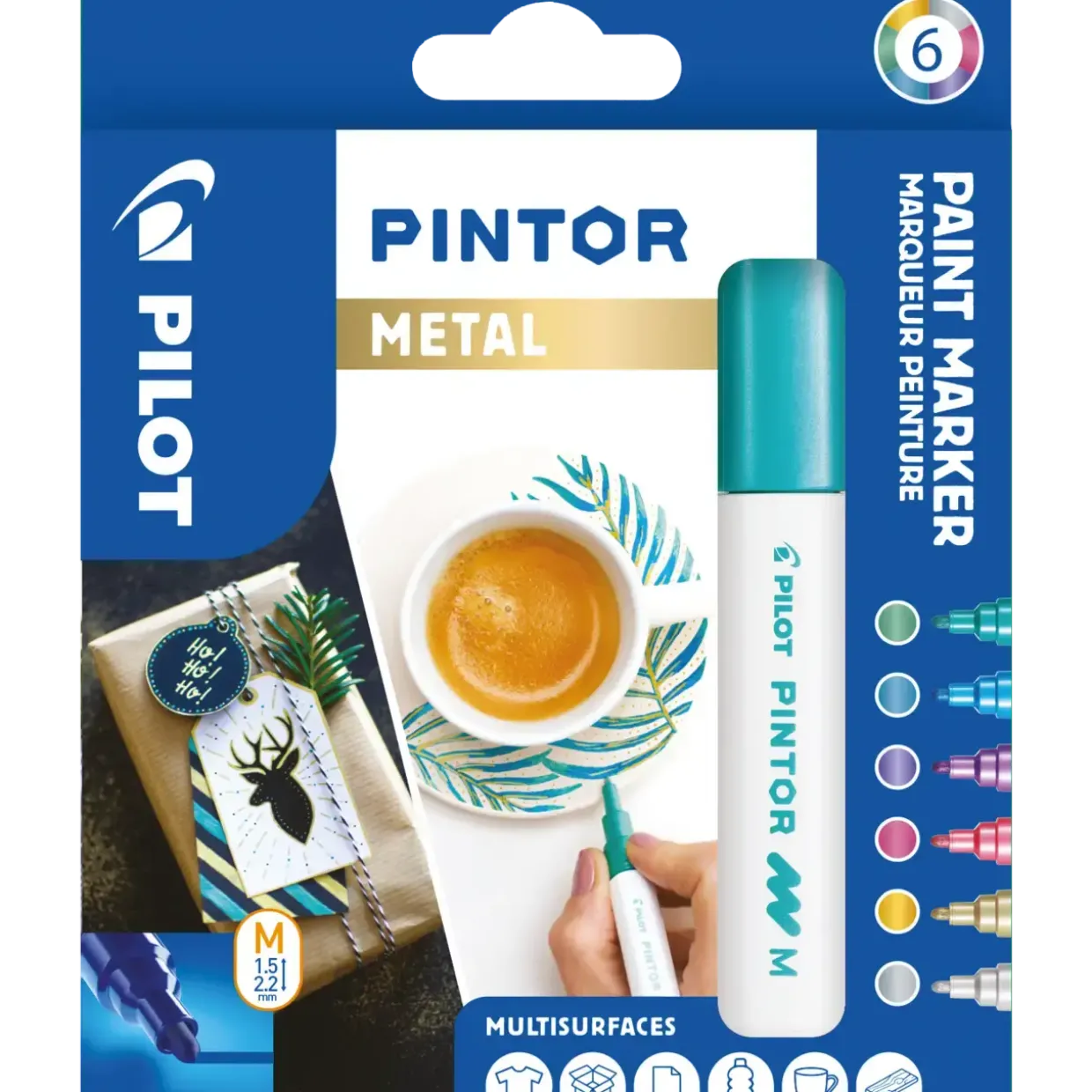 Tekstil tusch Pilot Pintor Medium Metal Mix 1,4 ass - Køb minimum 6 stk.