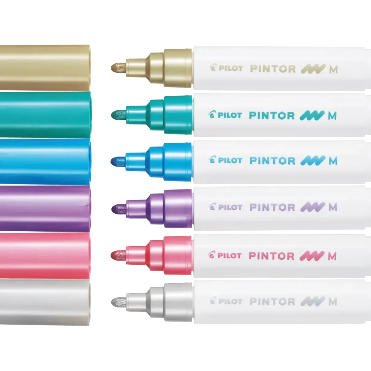 Tekstil tusch Pilot Pintor Medium Metal Mix 1,4 ass - Køb minimum 6 stk.