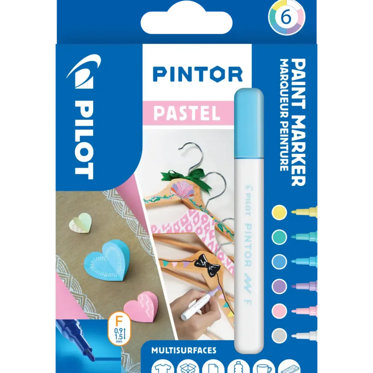 Tekstiltusser Pilot Pintor Fine Pastel Mix 1,0 ass - Køb minimum 6 stk.