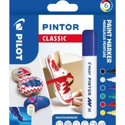 Tekstiltusser Pilot Pintor Medium Classic 1,4 ass - 6 stk