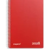 Timekalender dag - 190x242mm - Spiral - PP-plast - Rød - 2028 - Mayland - 28218010