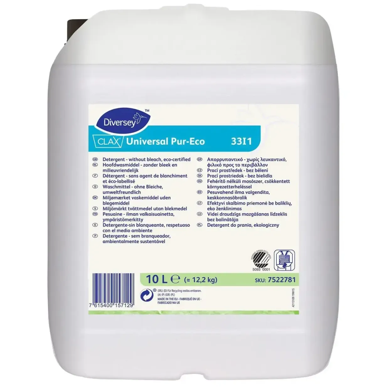 Tøjvask Flydende Clax Universal Pur-Eco 33I1 10ltr Svanemærket u Parfume/Blegem. - 10 Ltr/dnk