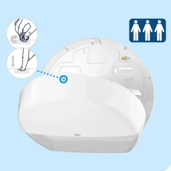 Toiletpapirdispenser - Tork 554000 Jumbo T1 - Hvid