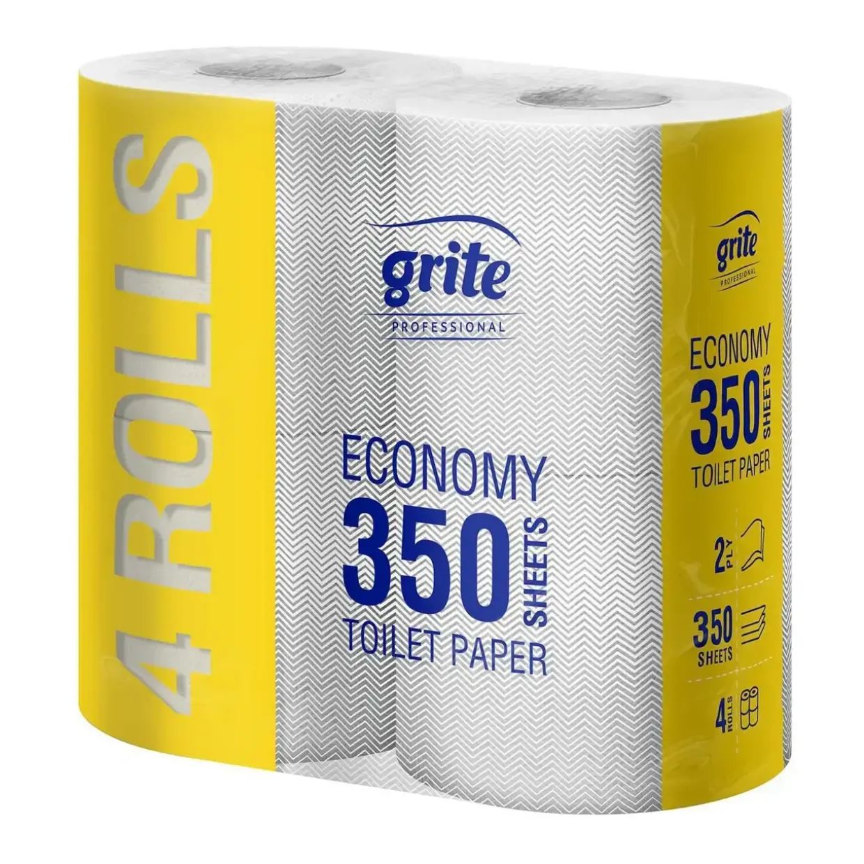 Toiletpapir Grite 2-lag Ø11cm L38.5mxB9.6cm Genbrug Hvid - 14 pk x 4 rl/krt