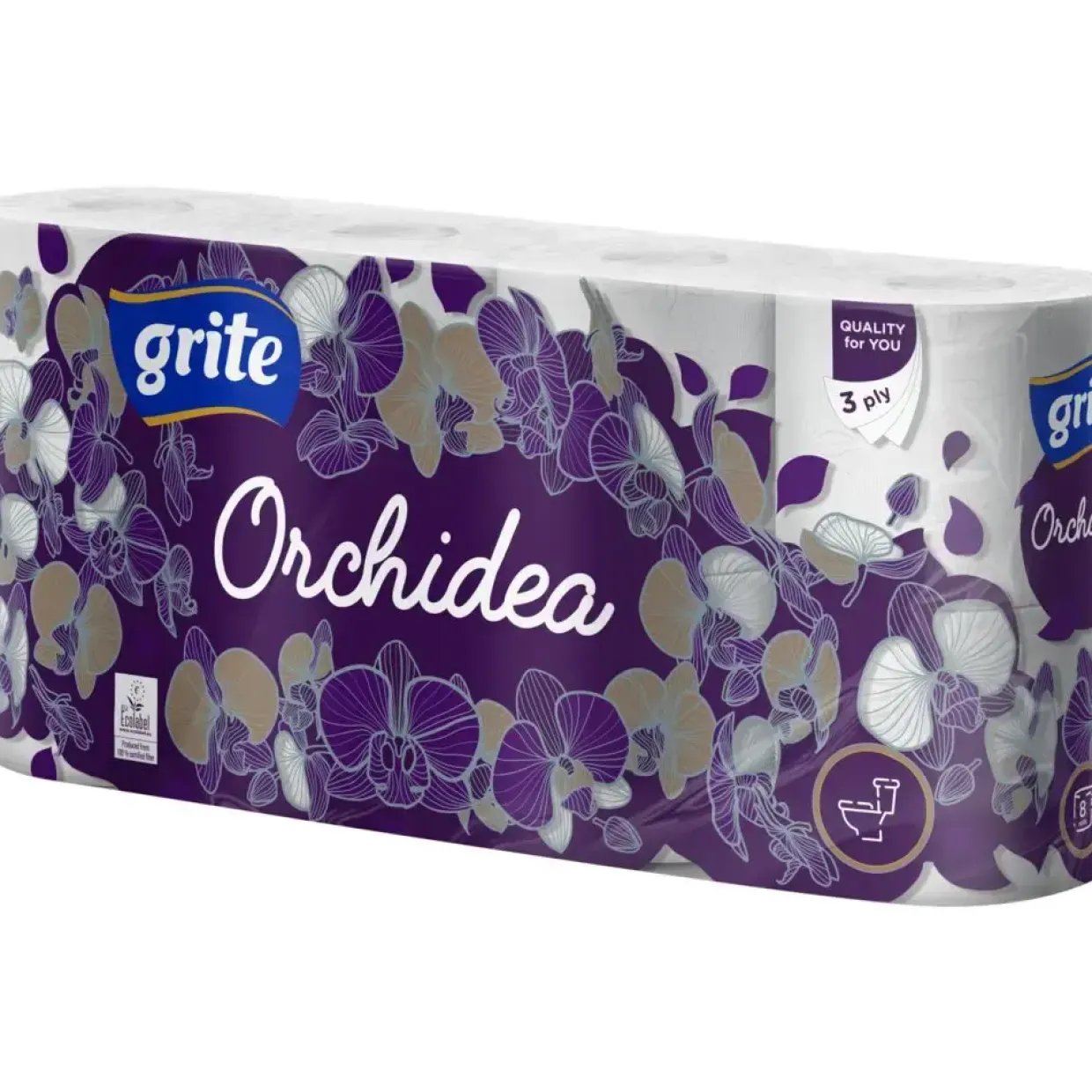 Toiletpapir Grite Orchidea White 3-lags 100 % nyfiber - 56 ruller