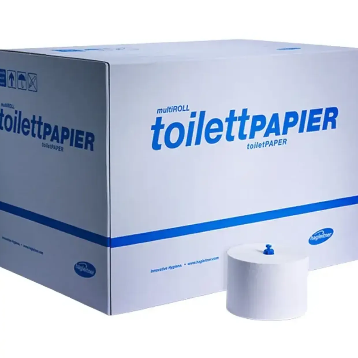 Toiletpapir, Hagleitner, 2-lags, 114m x 9,8cm, Ø13,9cm, hvid, system