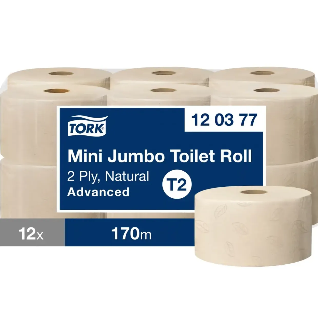Toiletpapir Mini Jumbo - Tork 120377 Advanced T2 - 170m - 12 ruller