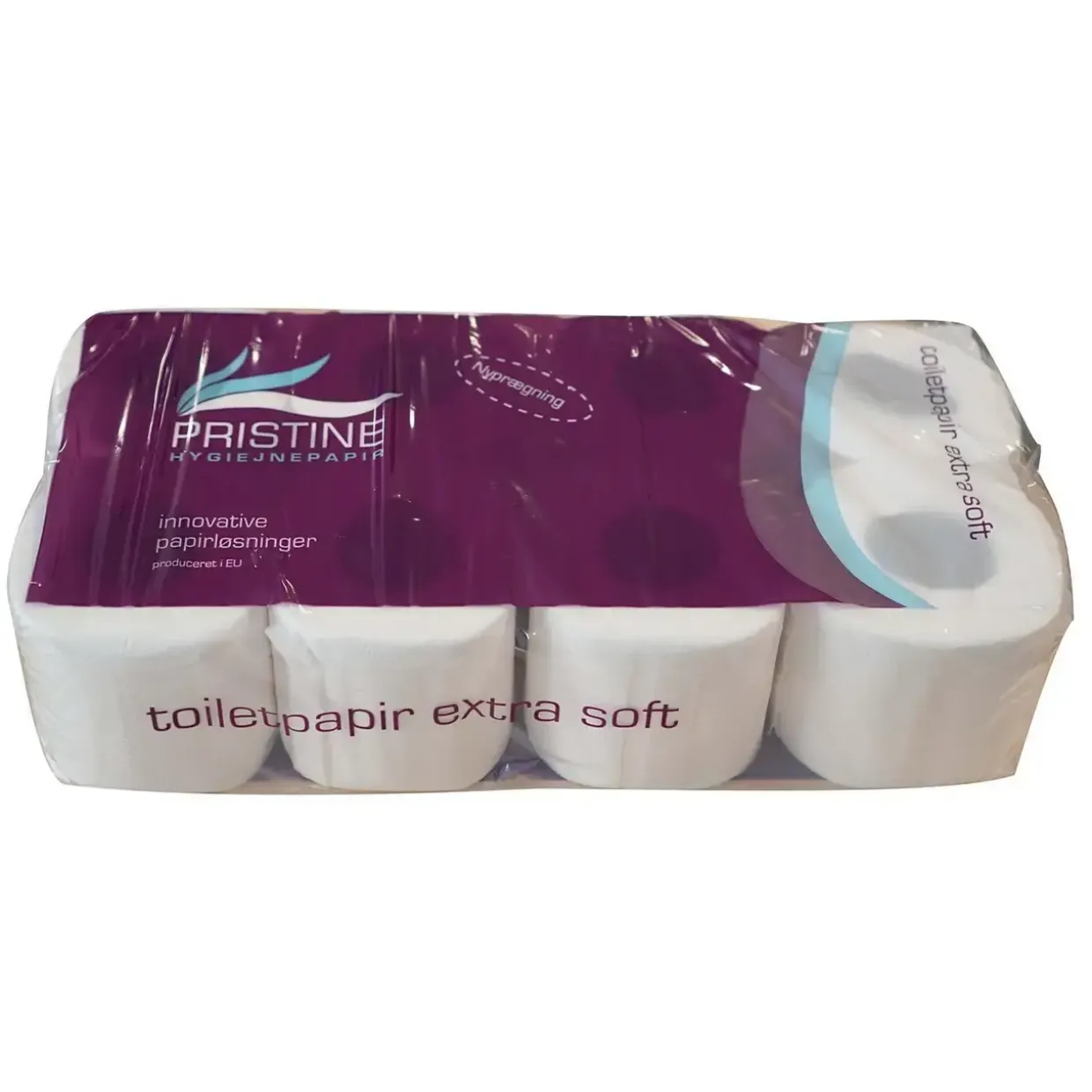 Toiletpapir Pristine Extra Soft 2-lag Ø10.5cm L33.75mxB9.6cm Nyfiber Hvid - 12 pk x 8 rl/krt