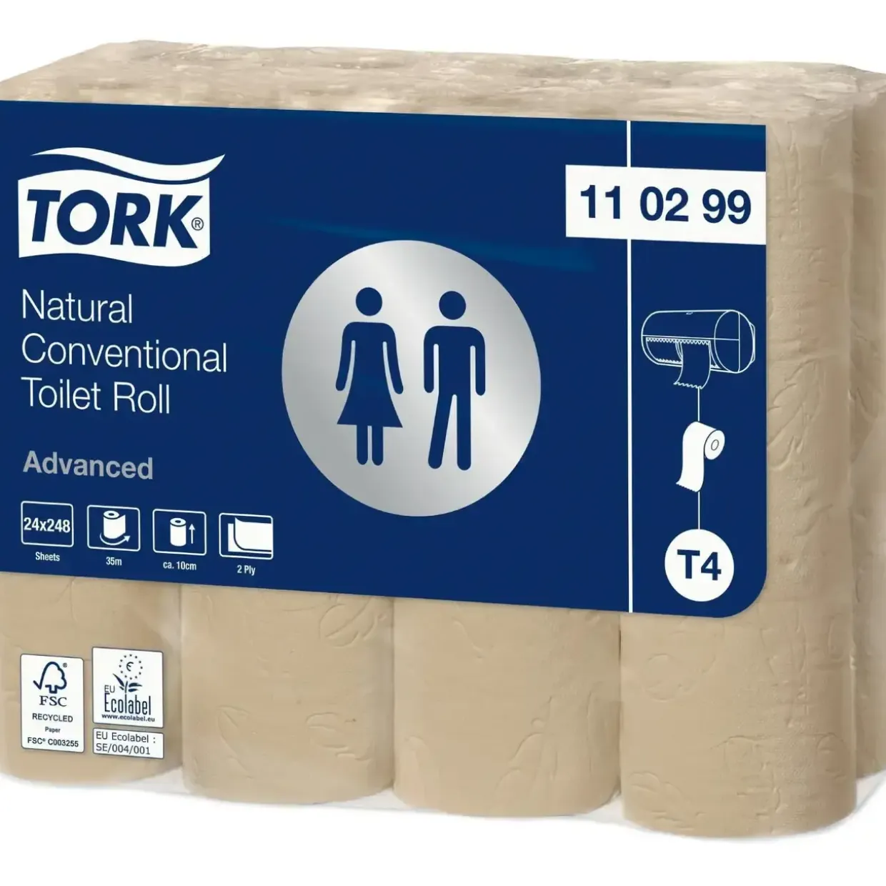 Toiletpapir Tork 110299 Advanced T4 2-lag 34,7m Natur - 24 rl/krt